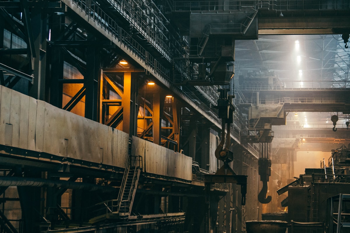 The rolling floor of a primary steel mill